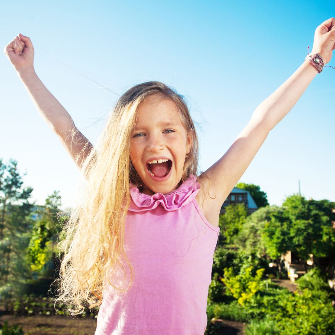 happy girl outside