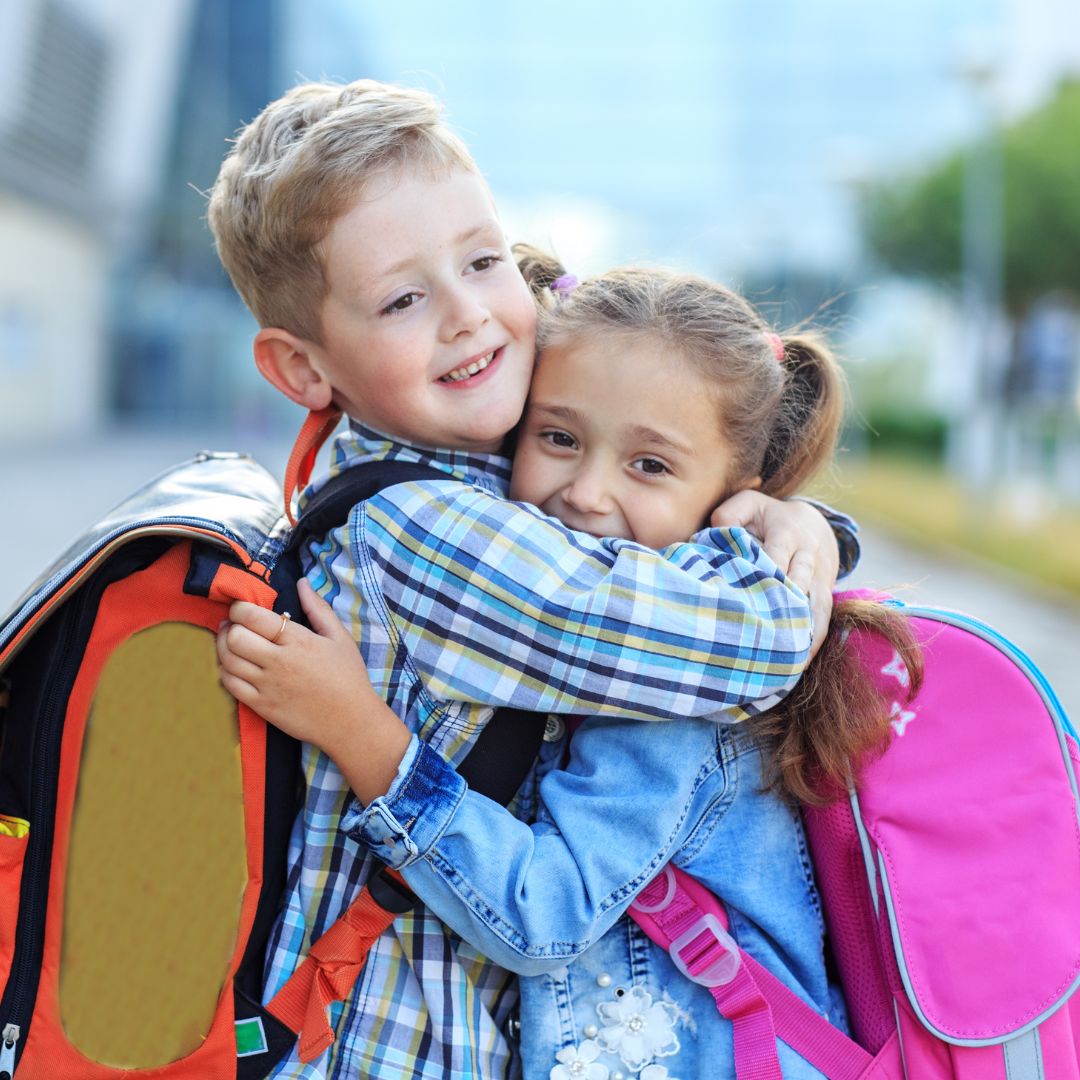 children hugging