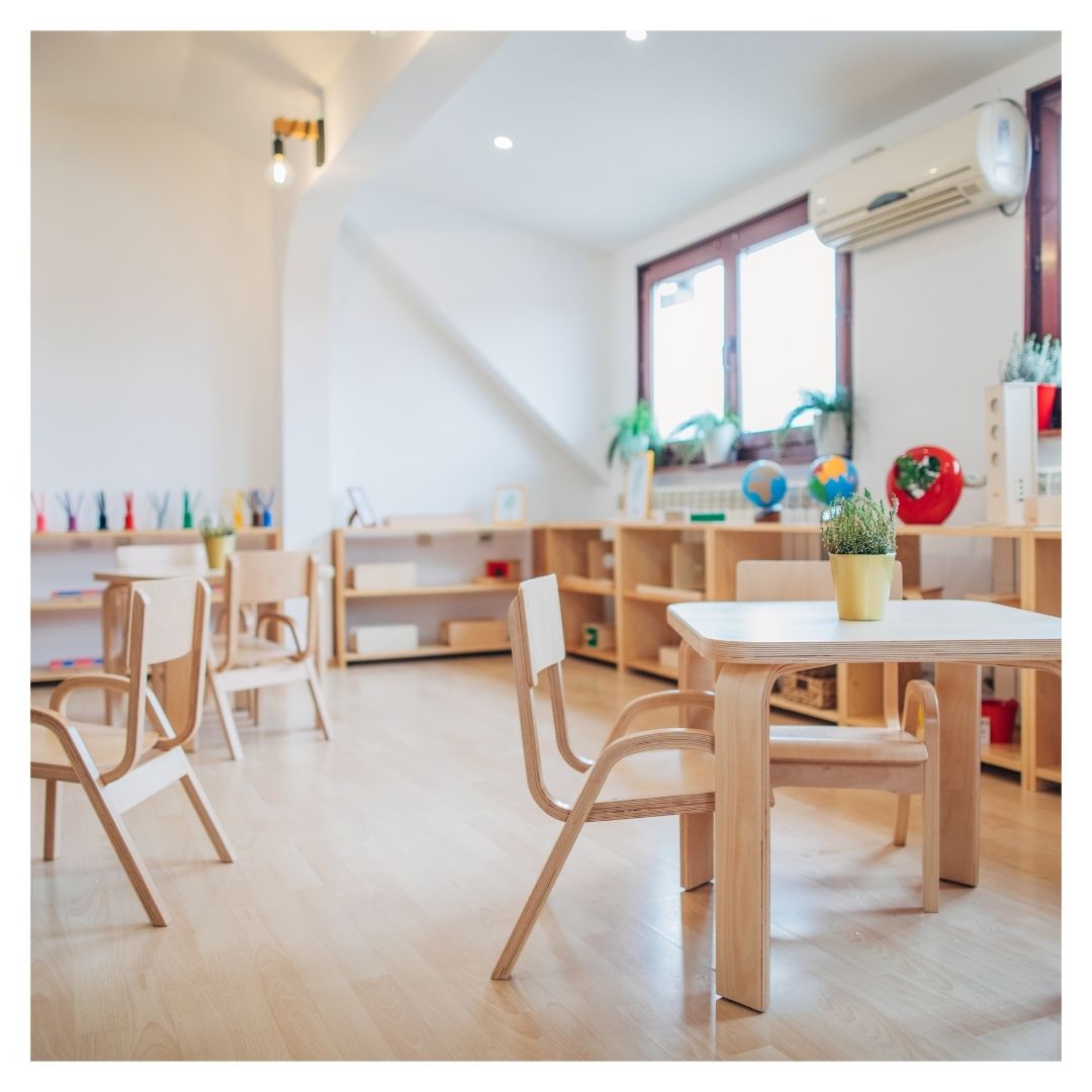 An empty preschool classroom