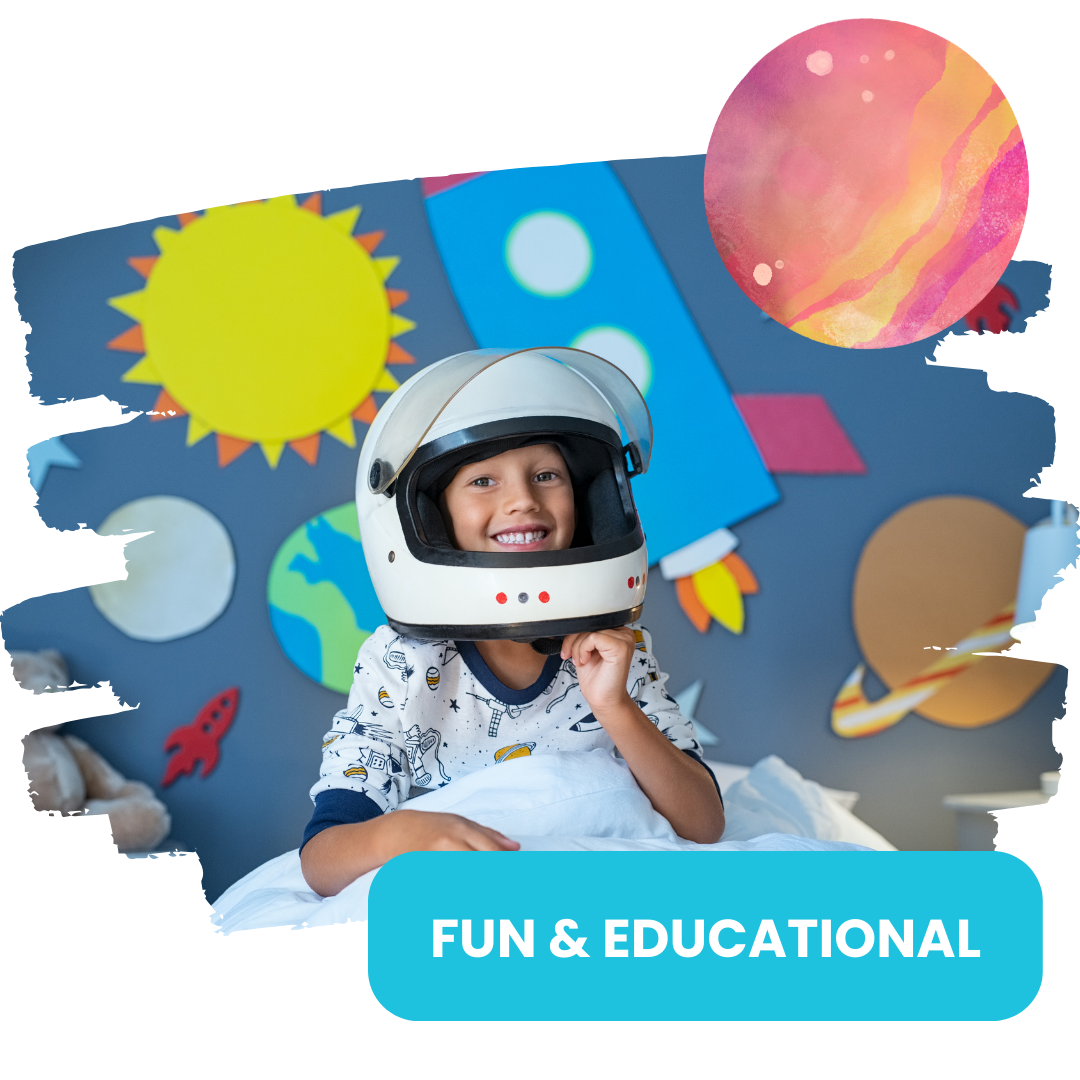 young kid in astronaut costume