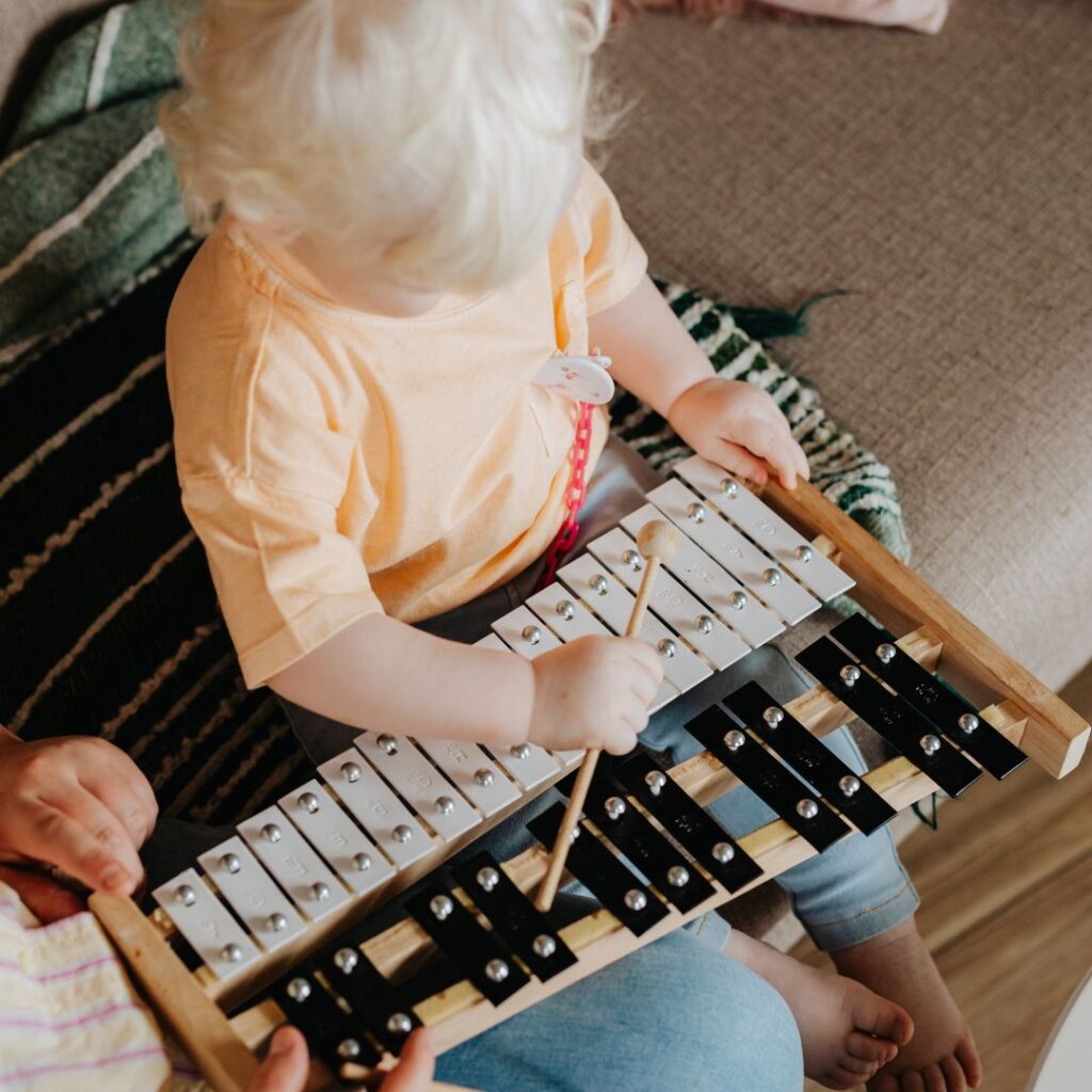 baby with keyboard
